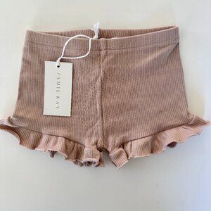 Jamie Kay Ribbed Ruffle Shorts | Soft Blush Pink | 3Y | NWT
